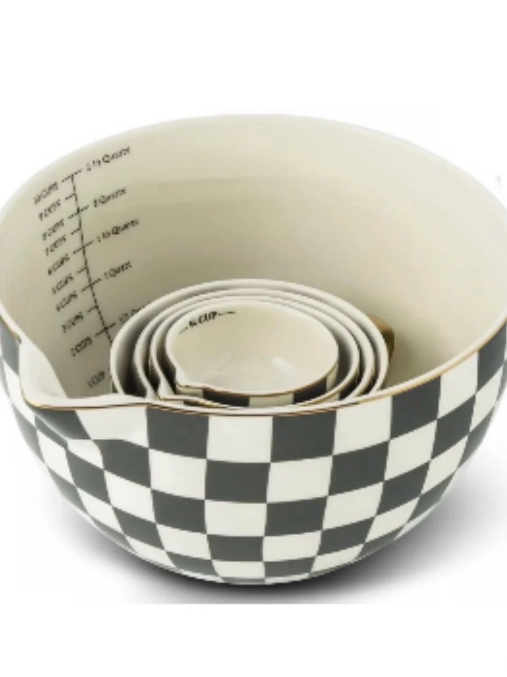 Thyme & Table 5-Piece Checkered Batter Bowl & Measuring Cup Set